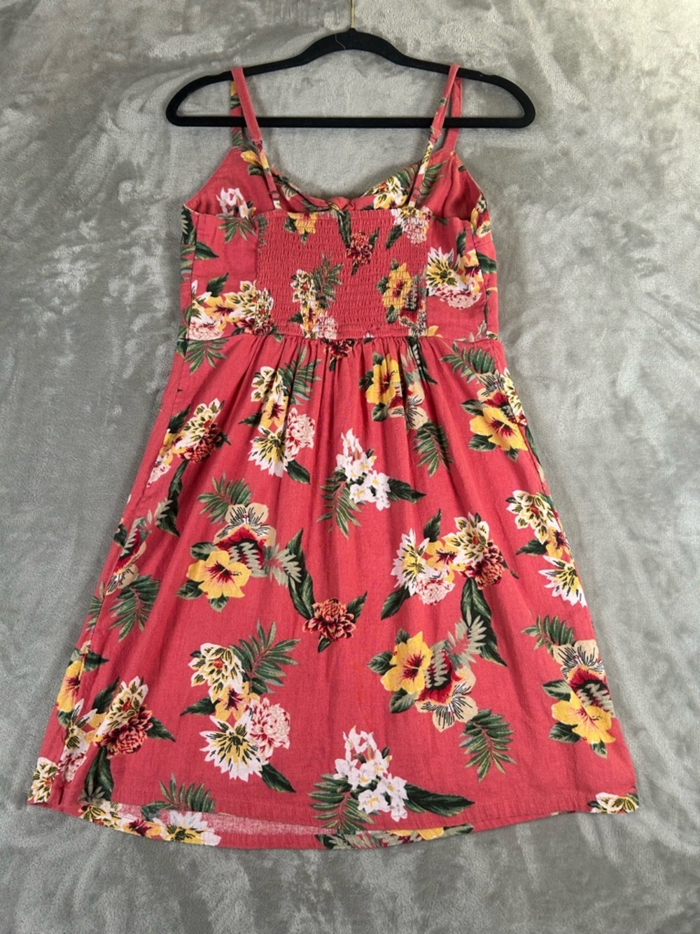Hollister linen blend Pink Floral Tie-Front Mini Dress - Picture 8 of 12
